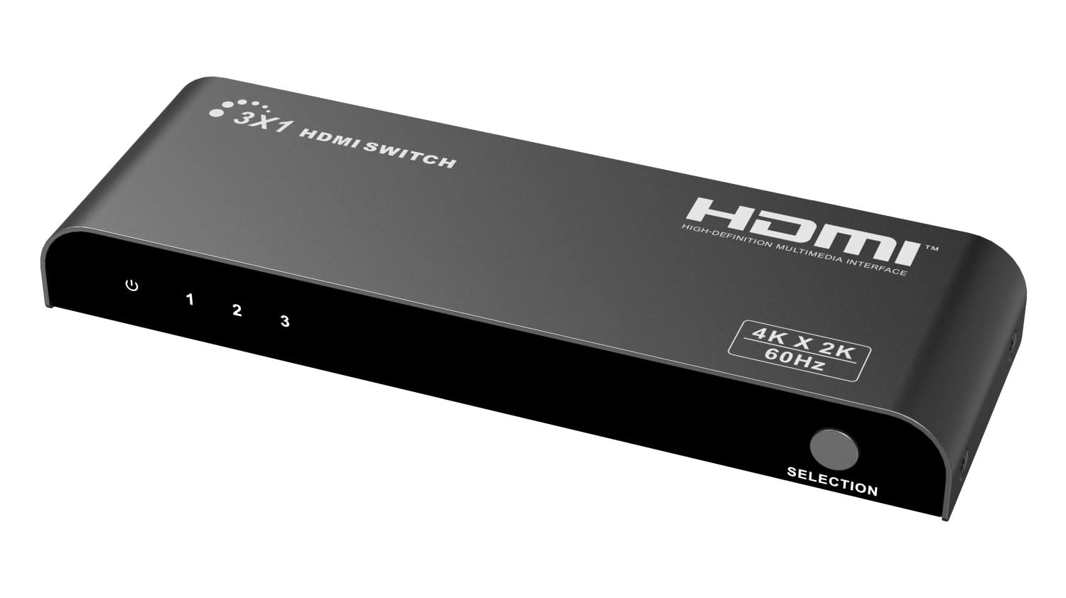 PremiumCord 4K HDMI przełącznik 3:1 z pilotem zdalnego sterowania i zasilaczem sieciowym, metalowa obudowa, przełącznik, rozdzielczość wideo 4Kx2K 2160p UHD 60Hz, Full HD 1080p, 3D, HDCP, kolor czarny