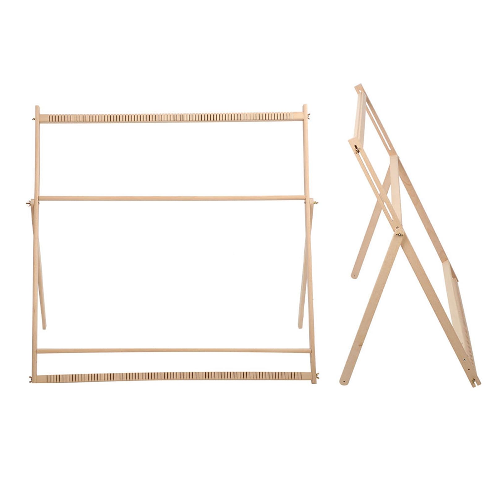 Holzstrickmaschine Handwebstuhl, Verstellbar 30,9 Zoll Breite 23,6 Bis 33,5 Zoll Höhe, Tapisserie-Schal-Strickwerkzeug für Erwachsene Anfänger