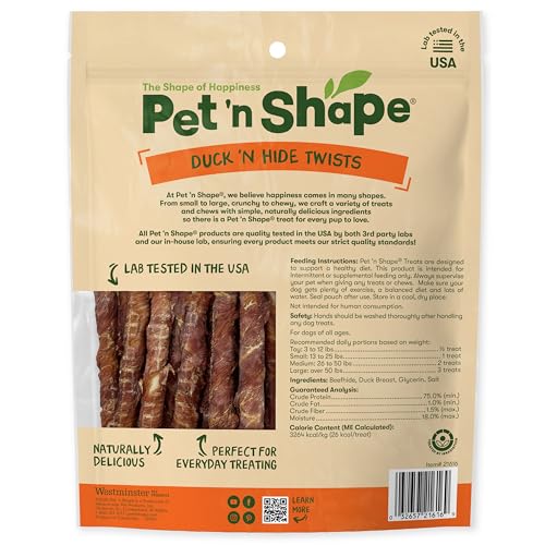 Pet 'n Shape Duck 'n Hide Twists - Duck Wrapped Rawhide Natural Dog Treats, Small, 1 Pound (Pack of 1) — view 2