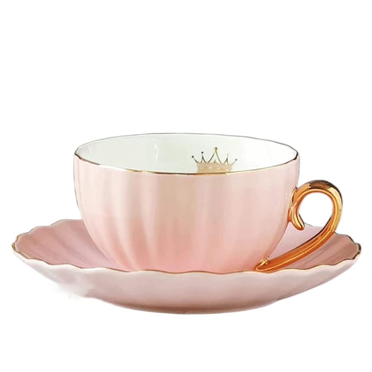 YNIYUJKL Bone Porcelain Coffee Cups With Gold Handle Ceramic On-Glazed Tea Cup And Saucers Sets Gift Coffee Cup
