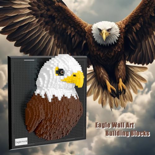 BDYDT Wall Art Eagle Building Blocks Set; A Wall Decor Set for Adults Who Love Creative Hobbies(1924 Pieces) Toys Gifts for Kid and Adult