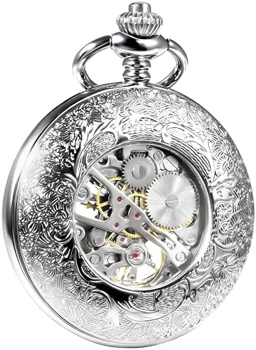 Amazon | TREEWETO 機械式 懐中時計 アンティーク ブルーダイヤル