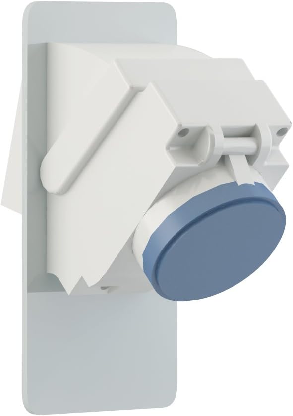 Momoline PLL-SKY-I Skylab 1 Panel Mounting Interblocked Power Outlet with Protection Fuse and Switch, 16A, IP67, Grey