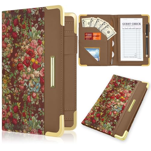 Livre de serveur en cuir avec poche argent et zip | Organiseur pour tablier de restaurant