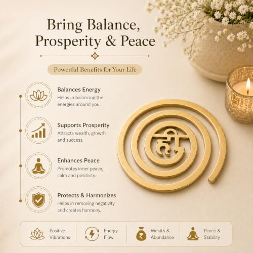 Image of Vastu Brass Hii Helix | Size - 4 Inch Approx |Weight of 1 Unit- 160gm Approx |Helix Earth (North-West) | Main Door Entrance & Toilet Dosh Correction | Vastu Dosh Nivaran Remedies |Pack of 3