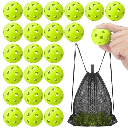 Lunmon 36 Pcs Practice Baseball 42mm Small Training Balls Plastic Hollow Softballs Golf Balls with a Drawstring Bag for Backyard Hitting Batting Training Indoor Outdoor Use(Green)