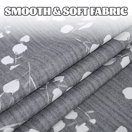 Homerry Valance Curtain, Grey Botanical Flower Print Window Valance For Dining Room Decoration Rod Pocket Design Kitchen Valance, Grey, 52 X 15 Inches #TOP4