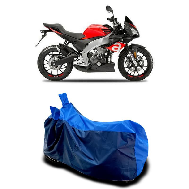 Image of DUFFEL-Two Wheeler Bike Body Cover Compatible for Aprilia Tuono 150 Heat Protectio /UV-Rays /Birds Dropping /DustProof /Waterproof All Variants [Nevay Blue]