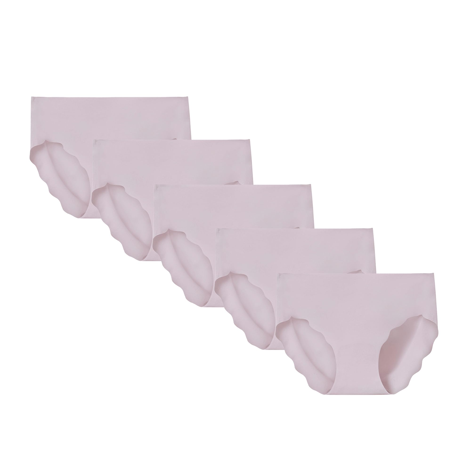 Slip da donna senza cuciture, ad asciugatura rapida, morbidi, confortevoli, multipack, biancheria intima traspirante a vita media (grigio viola, 5 pezzi, S)