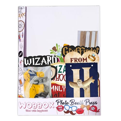 Image of WOBBOX Happy Birthday Combo Harry Potter Theme Party Props 29 Pcs with Colourful Harry Potter Theme Bunting Banner & Balloons, Birthday Decoration Item (Pack of 2)