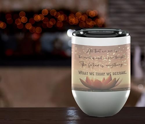 Vista 18 de TJ Originals Buddha Quotes Quiet the Mind and the Soul Shall Speak Regalos para ella – Taza de cerámica de 11 oz – Regalos de paz