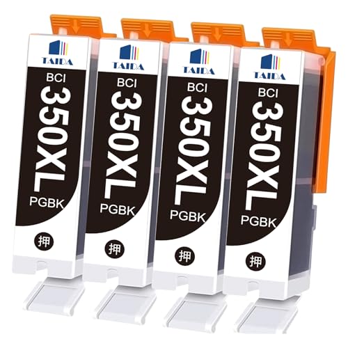 【TAIDA】BCI-350xlPGBK BCI-350XL PGBK キャノン 互換インクカートリッジ 4本セット 350XLPGBK ブラック インク Canon 用 PIXUS MG7530F MG7530 MG7130 MG6730 MG6530 MG6330 iP8730 MG5430 MX923 プリンター (増量タイプ 残量表示 個別包装)のサムネイル