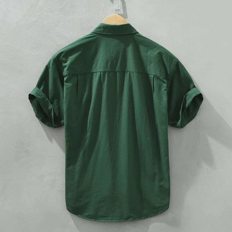 Chemise cargo rétro en coton léger idéale pour un look décontracté chic