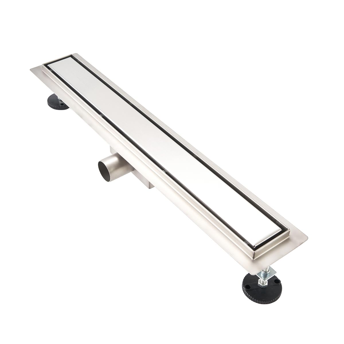 GY Bath Linear Shower Drain 100cm, 2 in 1 Tile Insert Stainless Steel Wet Room Drain, Odor Proof Floor Drain Set with Hair Strainer and Shower Waste Trap