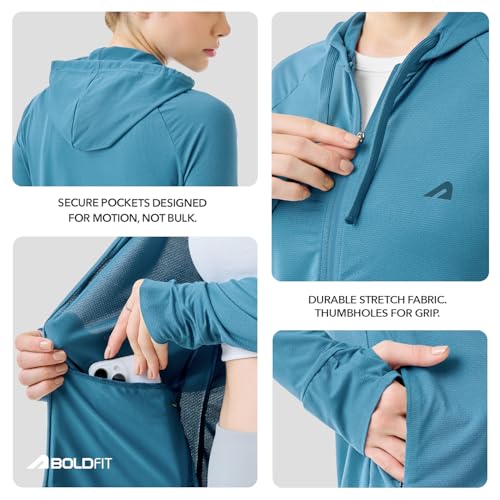 Image of Boldfit Sunscreen Jacket For Women UPF 50+ UV Protection Jacket For Woman For Sun Protection Jackets Stylish Full Sleeve All Weather Wear Jackets