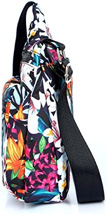Nylon Floral Multi-Pocket Crossbody Purse Bags for Women Travel Shoulder Bag - Image 2