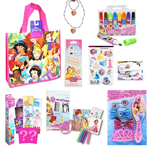 Kali Dreams Disney Tote bag Gift Sets bundled for girls,birthday gift,presents,party favors,reusable bags,stationary,accessories.(Disney Princess,1-Set)