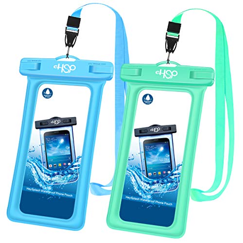 HeySplash IPX8 Floating Waterproof Phone Case, [2 Pack] Phone Pouch for Beach SUP or Bathing, Underwater Dry Bag with Lanyard Compatible with iPhone 11/11 Pro/11 Pro Max/X/Xs/Xs Max, Galaxy Note 10/9