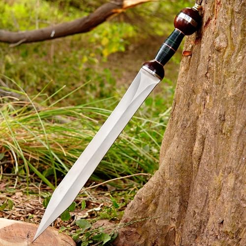 UNIQUE BLADES 27" INCH Roman Gladius Sword, Full-Tang High Carbon Steel Blade, Battle Ready Military Replica with Sheath Historical Legionary Short Sword for Reenactment, LARP, and Display