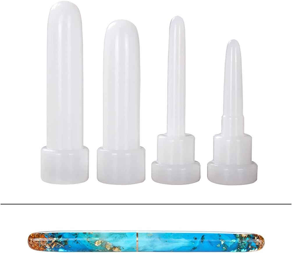 Pen Shape Resin Molds Epoxy Casting Molds Fountain Pen Silicone Molds Cylinder Epoxy Mold for Candle Crafts Making Tools
