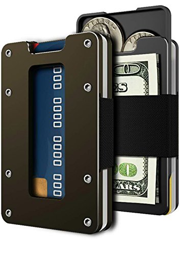 Minimalist Carbon Fiber Slim Wallet for Men & Women Slim Front Pocket Wallet & Credit Card Holder RFID Blocking - 2019 New (Black)