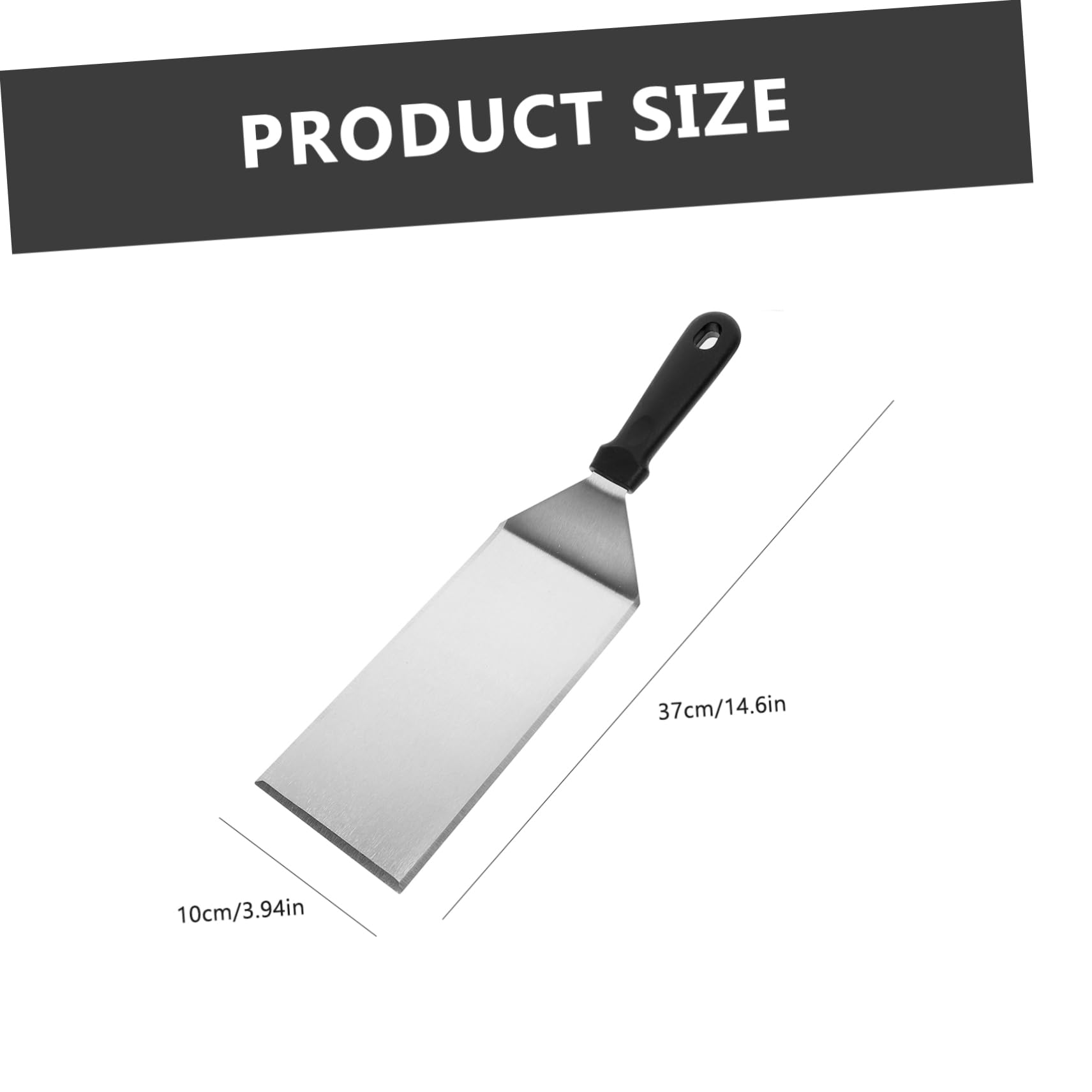 Hemobllo Spatules Cuisine Inox et Plastique Antiadhésives, Lot 3 Pièces, Manche Ergonomique Antidérapant, Ustensiles pour Barbecue, Plancha et Teppanyaki