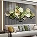 HAVFIFK iron Modern Metal Wall Art Decor, Large 3D Abstract Lotus Leaf Design, Handcrafted Iron Wall Decor for Living Room, Bedroom, Entryway, 51