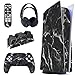 PlayVital Kit de Autocollants Skin Decal pour ps5 Sticker Vinyle pour ps5 Console&Manette&Station de Charge&Casque&Télécommande Média-Édition Régulière-Effet Marbre Blanc Noir