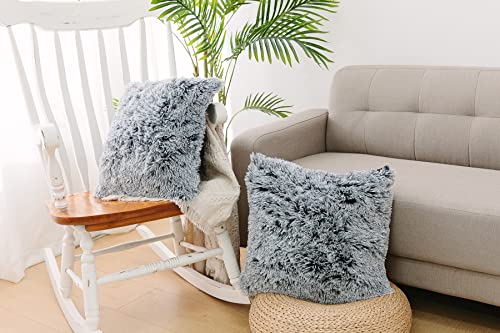 Image of Faux Fur Throw Pillow Covers for Couch Decorative Pillows 16x16 Inches