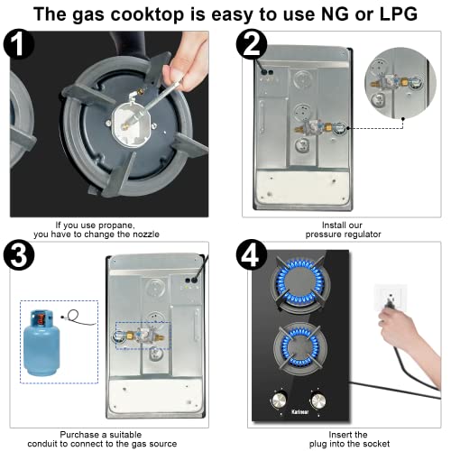 Karinear KNG-PF320SGB Gas Cooktop 2 Burner Propane Cooktop thumb #3