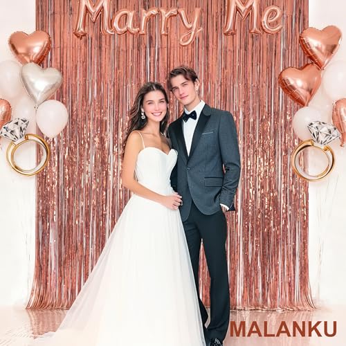 Rose Gold Srteamers Party Backdrop 2 piezas 1x2 m miniatura 4