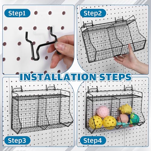 Huwena SHY-HUWENA-852 2 Pcs Tiered Pegboard Baskets Bins Set thumb #3