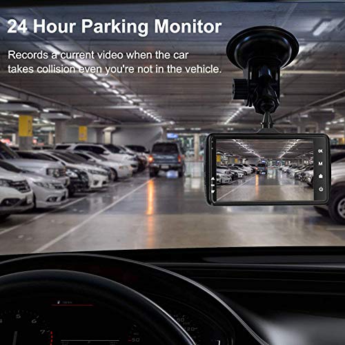 Dash Cam Front and Rear Car Camera 1080P 3.2" Dashboard Camera with 32GB SD Card, 170°Wide Angle, Night Vision Dashcam for Cars, Driving Recorder with G-Sensor, Loop Recording