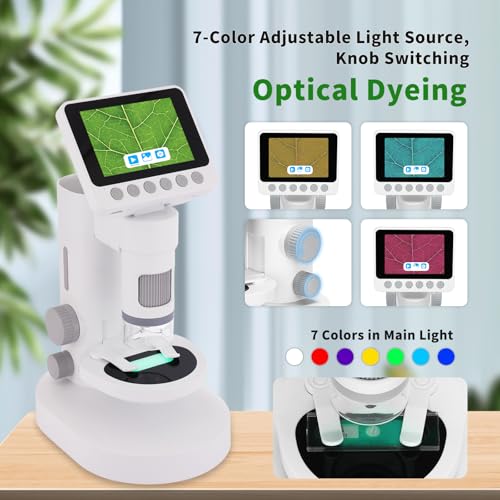 Image of OOZSTARMicroscope for Kids, Up to 1000 X Magnification, 3.5-inch Foldable Screen, Handheld Pocket Microscope for Kids,Science Education Kits for 8-12 Year olds
