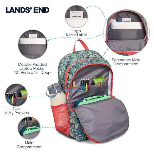 Image of Lands' End Unisex Kids Large ClassMate Lightweight Durable Elementary School Backpack, Dusty Olive
