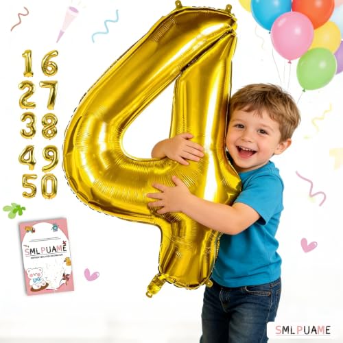 Image of Gold Balloon, 40 inch Number 14 Foil, for Birthday, Graduation, Wedding Anniversary Decorations, Includes Glue, Tying Tool