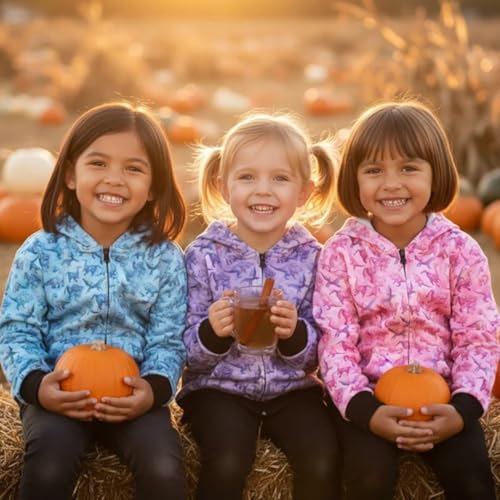 Girls Dinosaur Hoodie – Lightweight Zip Jacket – Soft, Stretchy Playwear with Original Dino Art2