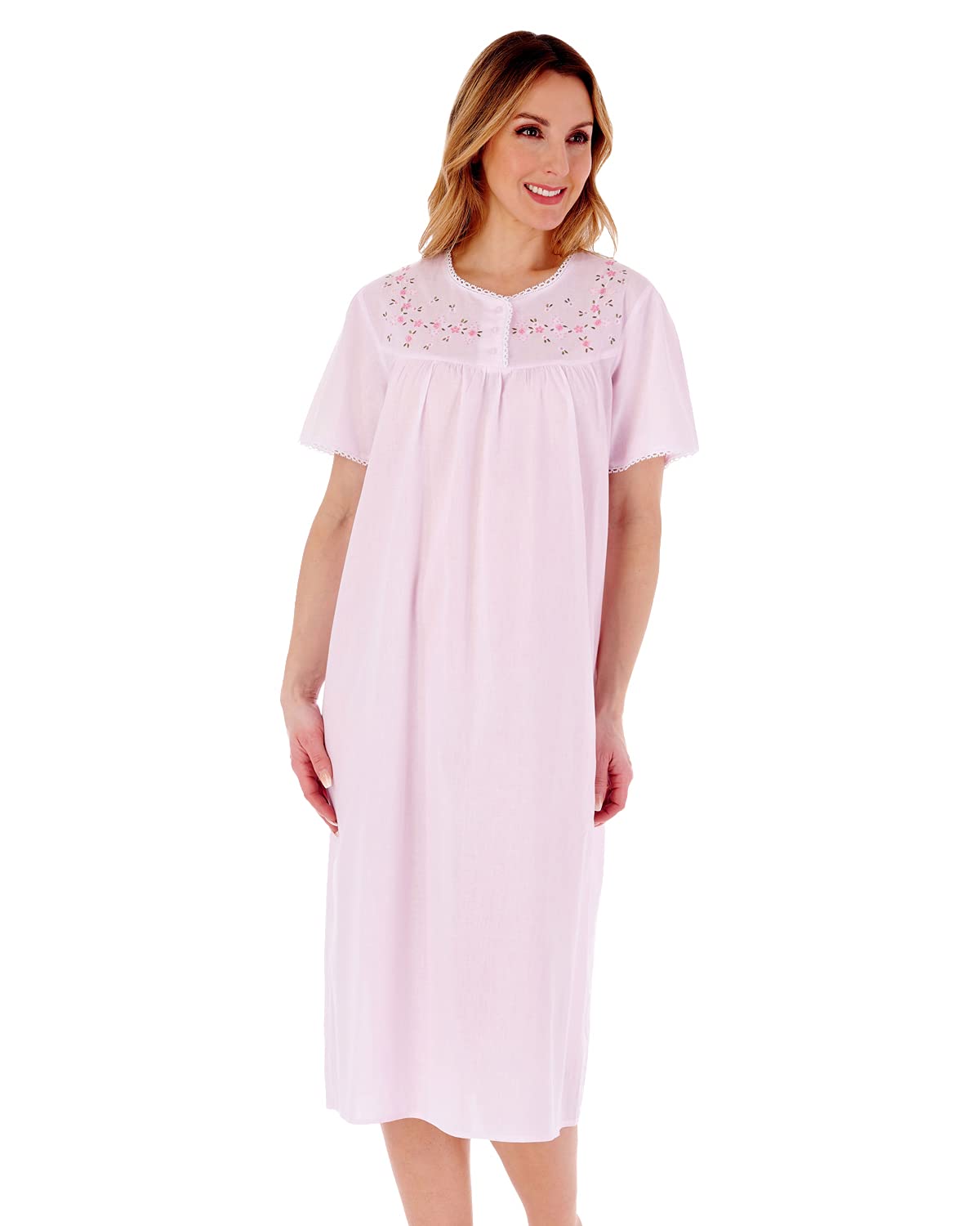 Slenderella ND3270 Women's Pink Cotton Nightdress Medium