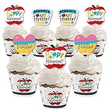 Big Dot of Happiness Teacher Retirement - Cupcake Decoration - Happy Retirement Party Cupcake...