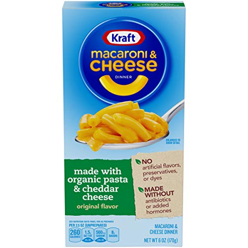 Kraft Macaroni and Cheese Dinner Made with Organic Pasta, Original Flavor, 6 Ounce Box (Pack of 12 Boxes)