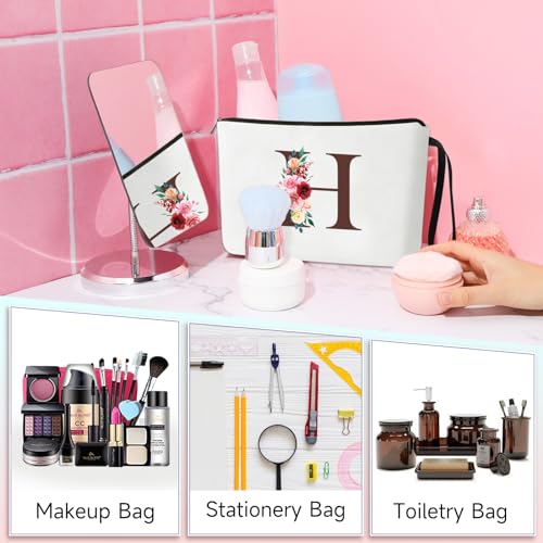 A-Z Personalized Gifts for Women,Cosmetic Bag for women,Birthday Gifts for Best Friend with Cosmetic Bag,Bride Bridesmaid Gifts,Stuff For Girls Teacher Nurse(H) - Image 6