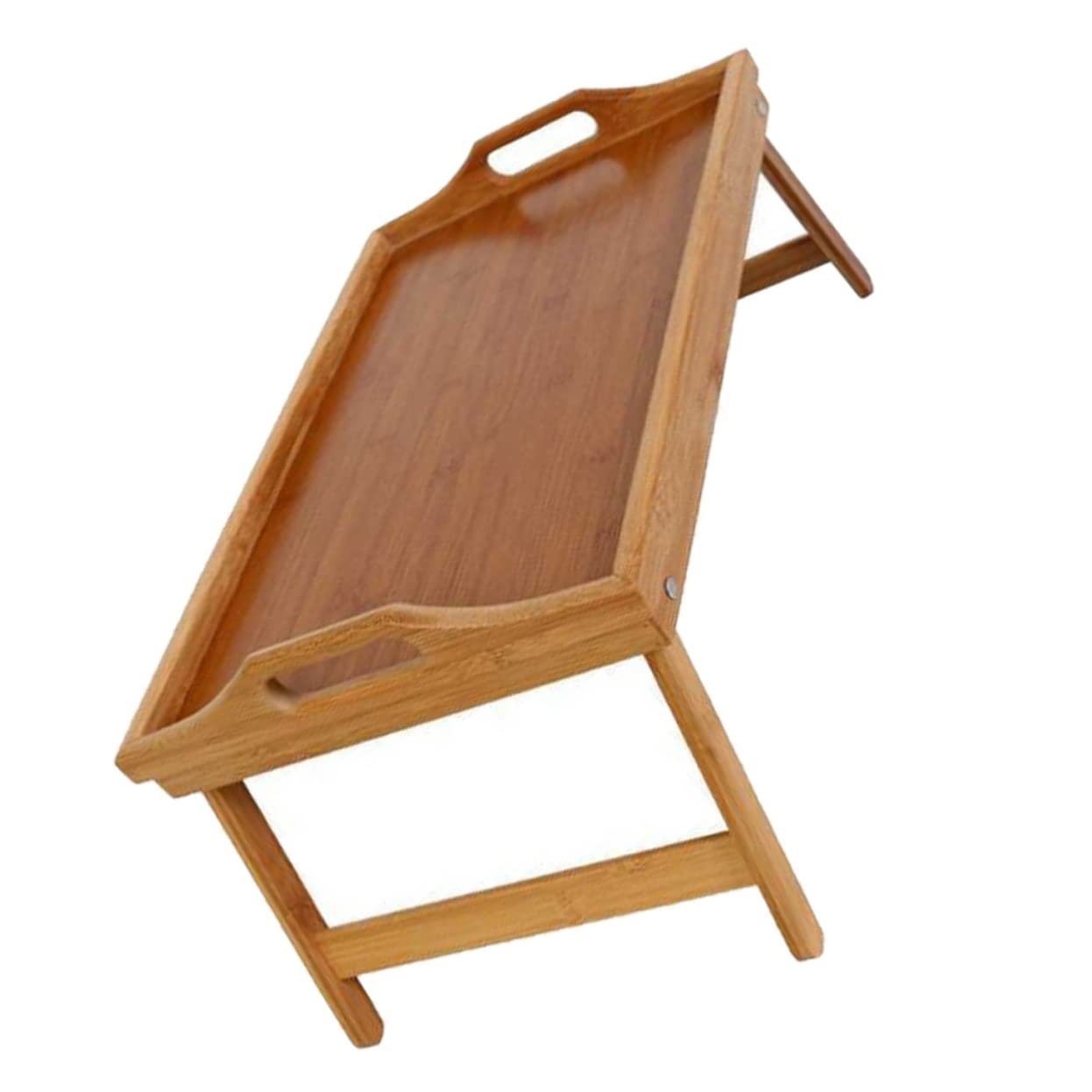 Cabilock 1pc Multifunctional Folding Table Bed Tray Table Laptop Desk Tray Media Bed Tray Bed Desk Tray Bed Tray Breakfast Serving Tray Serving Bed Tray Food Tray with Handles Khaki