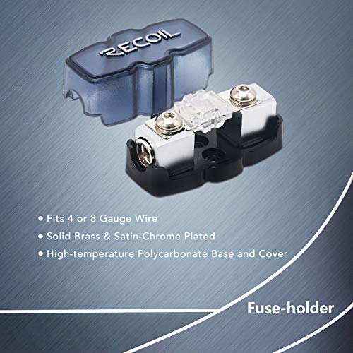 Recoil Pck8 True 8 Gauge 99.99% Oxygen Free Copper Complete Amplifier Wiring Kits, Subwoofer Installation Wiring Wire #TOP6