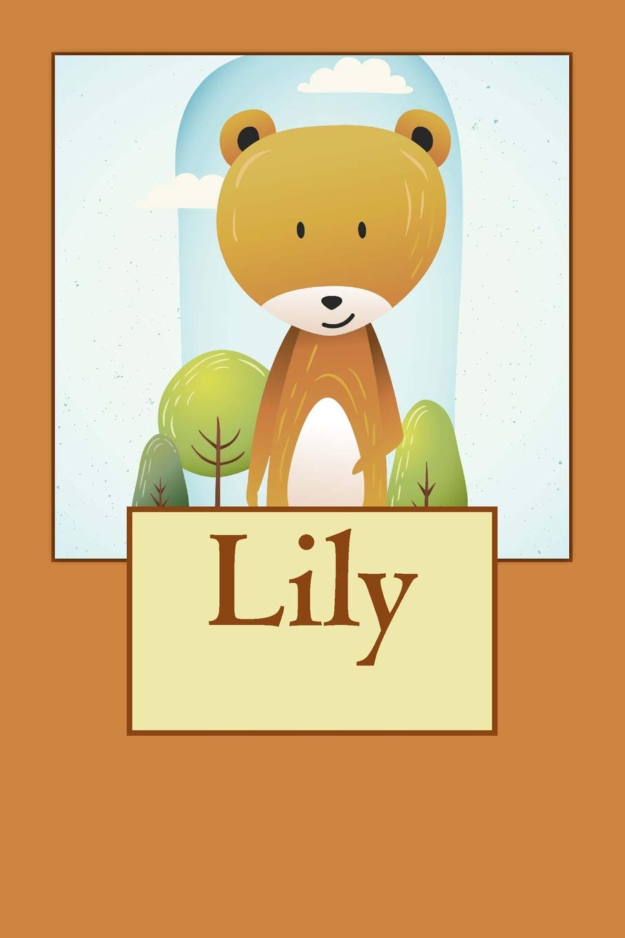 Lily: Bear Personalized Name 100 Lined Journal Pages | Diary | 6"x 9" Large Composition Note Book Gloss Finish Paperback (Notebook lined pages with blank Date and Page number)