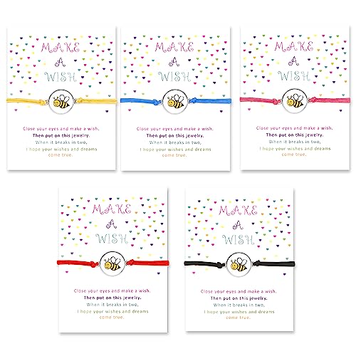 Image of Friendship Charm Adjustable Bracelets with Message Card (Set of 5); Perfect Jewelry Gift for Friends & Family
