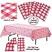 AnapoliZ Plastic Checkered Tablecloth | 6 Pcs Pack - 54” Wide x 108” Long | Red and White Picnic Disposable Table Cover | Rectangular Gingham Tablecover for Birthdays, Carnivals, Parties