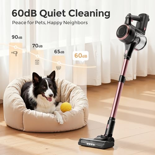 Image of Vazone S22 Cordless Vacuum Cleaners for Home, 6 in 1 Lightweight Stick Vacuum with 45KPa Powerful Suction, Self-Standing Vacuum Cleaners Rechargeable Cordless Vacuum for Pet Hair