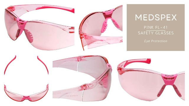 Amazon.com: Medspex Pink FL-41 Tinted Safety Glasses Blue Light