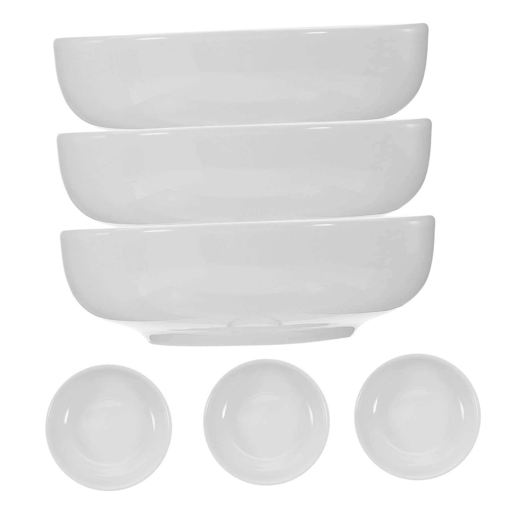 HOLIDYOYO 6pcs White Porcelain Spoon Holder Sauces Plate Small Dish for Sauce Spoon Rests Ketchup Dish Relish Plate Sauce Plates Pinch Bowls Soy Sauce Coffee Spoon Rest Sauce Bowl Ceramics