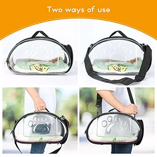 YUEPET Guinea Pig Carrier Bag with Bed(Random Colors), Portable Breathable Rabbit Carrier Transparent Carrier Bag for… - Image 6